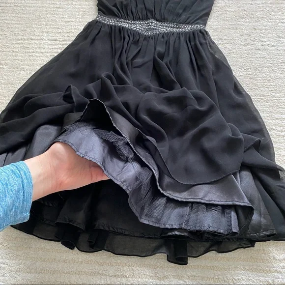 Little Mistress chiffon black dress - Picture 4 of 16